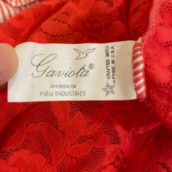 Vintage Gaviota Sheer Neon Red Lace Tee - S - Picture 7 of 8